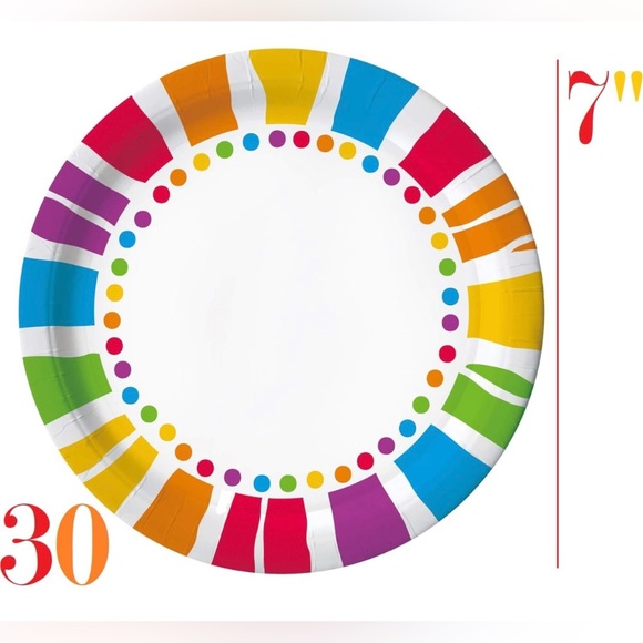 NEW IN BOX RAINBOW PARTY PACK - Serves 30 - Picture 3 of 6